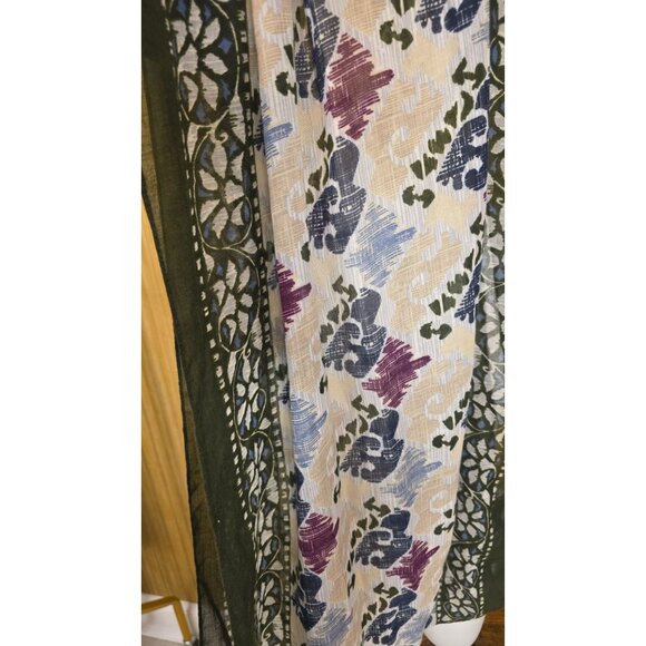 J. Jill Floral Pattern Polyester Scarf Fall Colors Lightweat Infinity Scarf Wrap - Picture 3 of 5